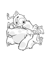 A coloring page of monsters inc